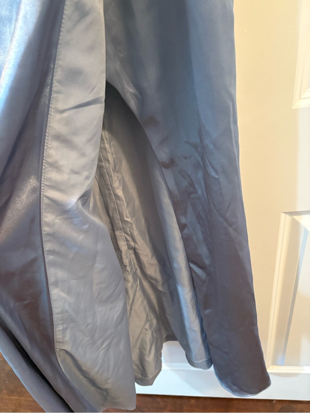 Azazie Deandra Metallic Satin Light Blue Formal Dress - Picture 6 of 7